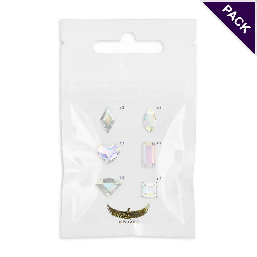 Crystal AB Shapes Tooth Gems Pack