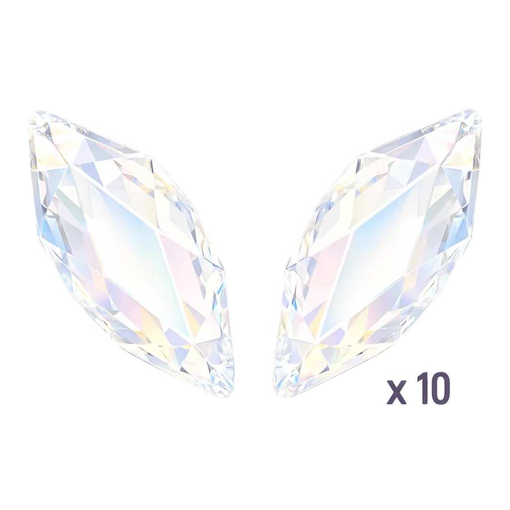 marquise butterfly crystal tooth gems ab