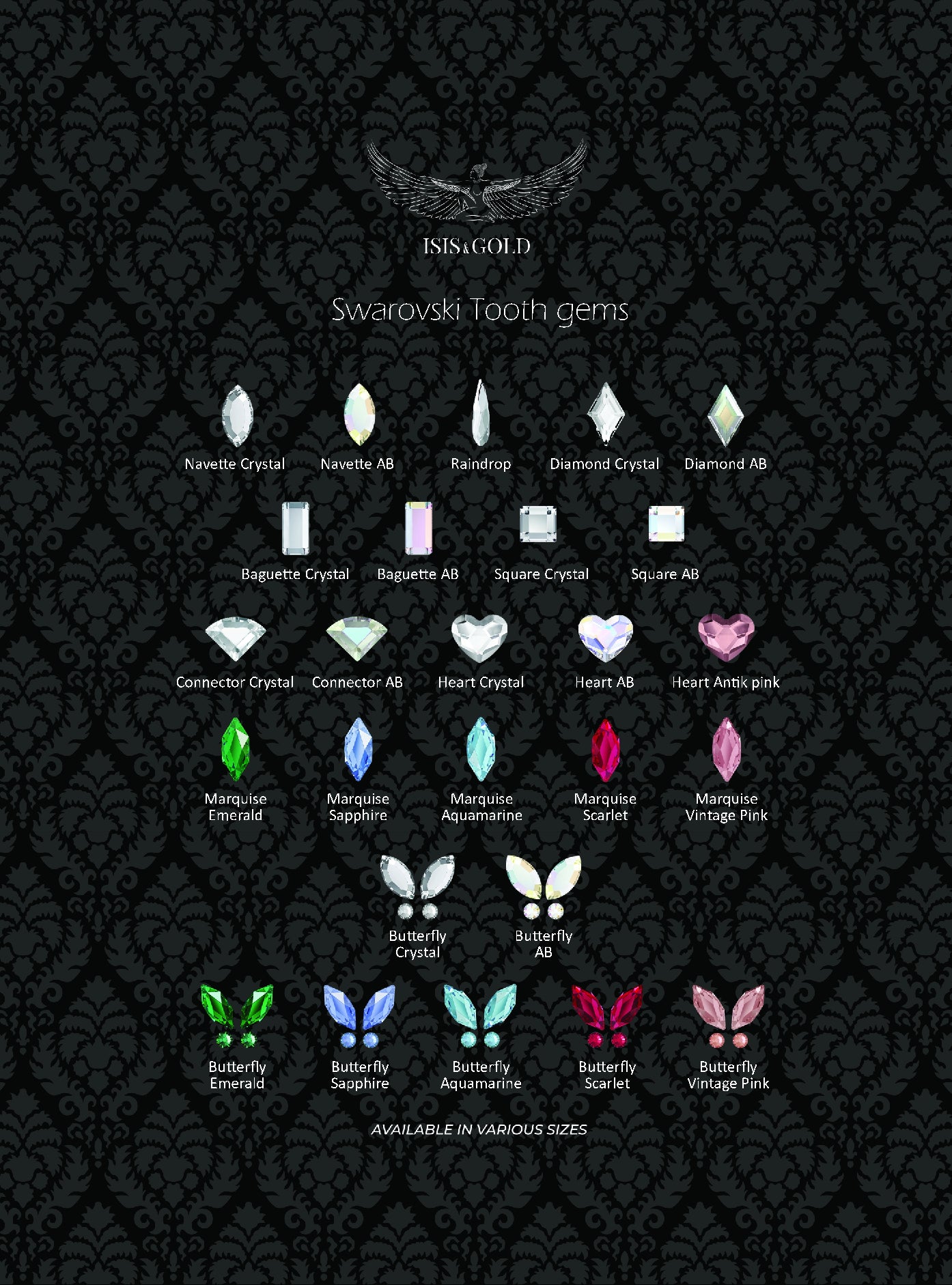 all swarovski tooth gems collection part 1