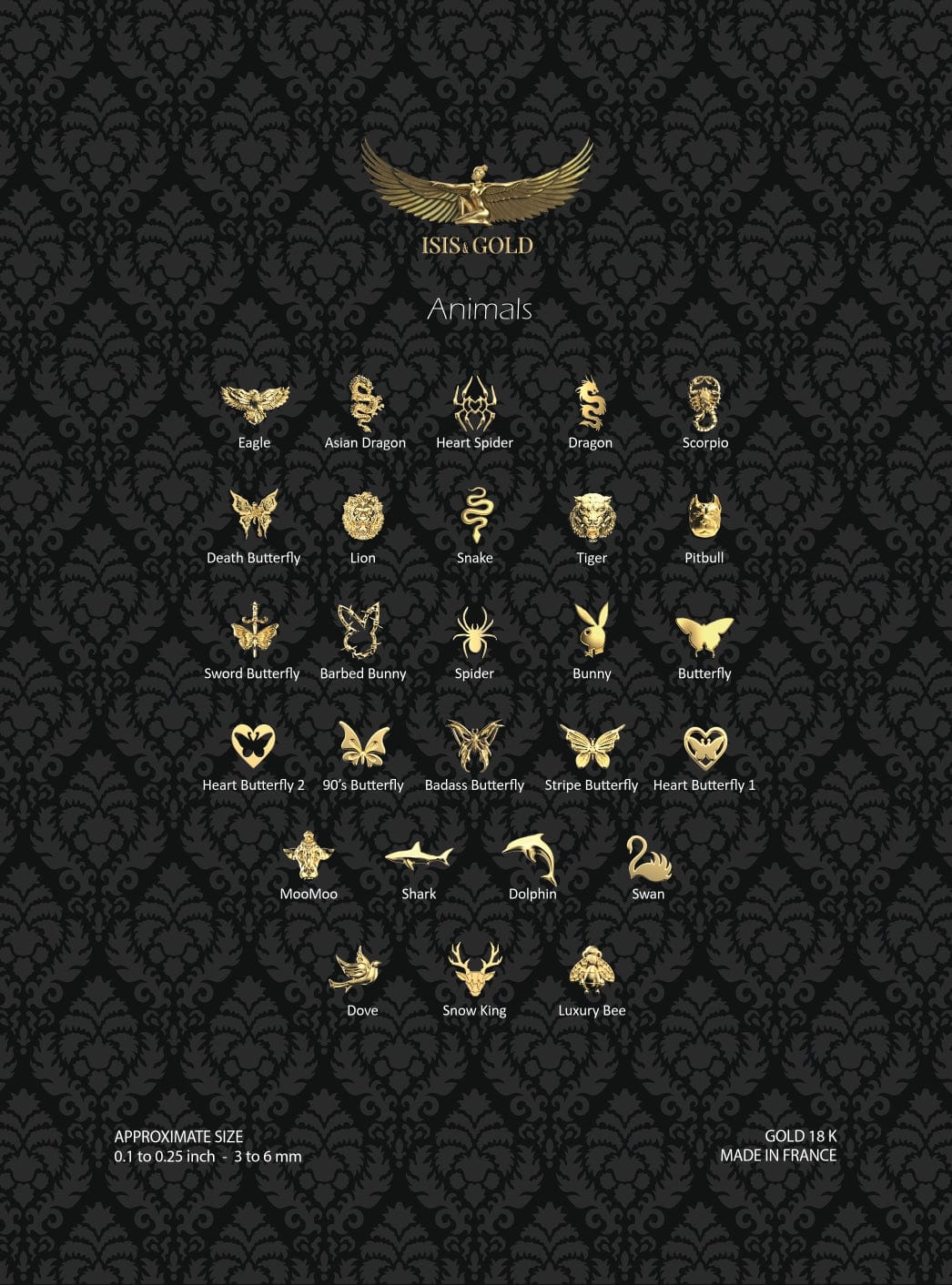 ANIMALS COLLECTION TOOTH GEMS : YELLOW GOLD