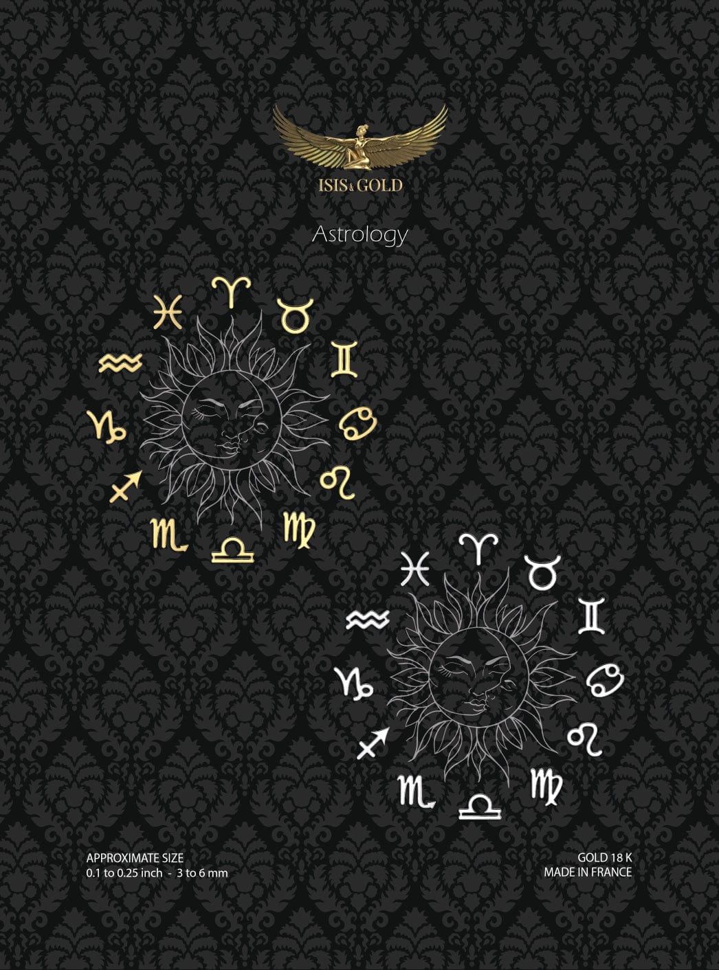 ASTROLOGY COLLECTION TOOTH GEMS : YELLOW & WHITE GOLD