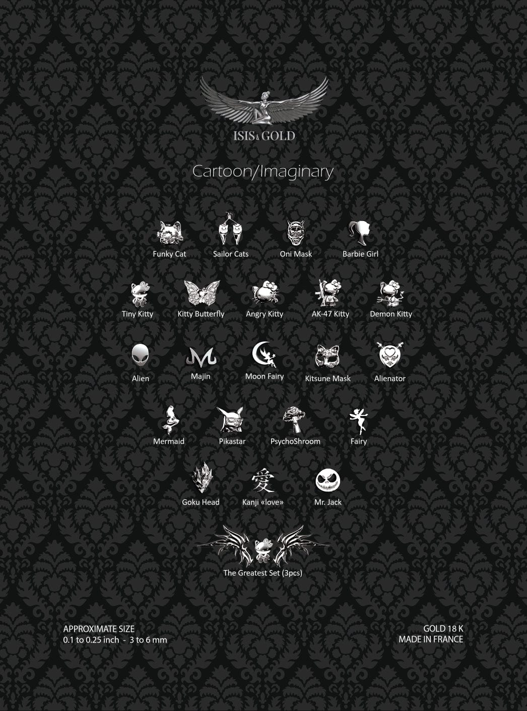 CARTOON/IMAGINARY COLLECTION TOOTH GEMS : WHITE GOLD