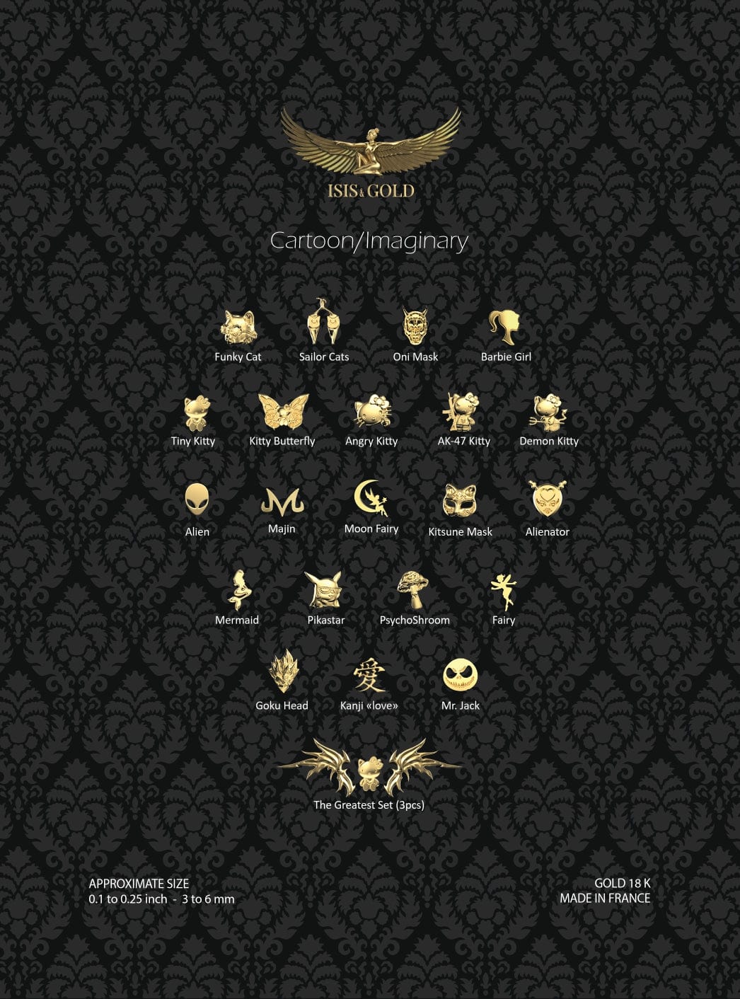 CARTOON/IMAGINARY COLLECTION TOOTH GEMS : YELLOW GOLD