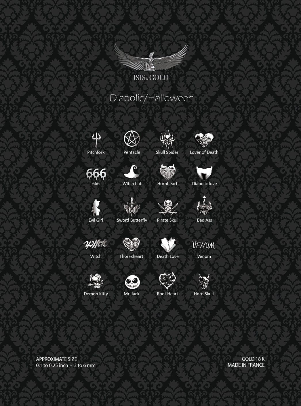 DIABOLIC/HALLOWEEN COLLECTION TOOTH GEMS : WHITE GOLD