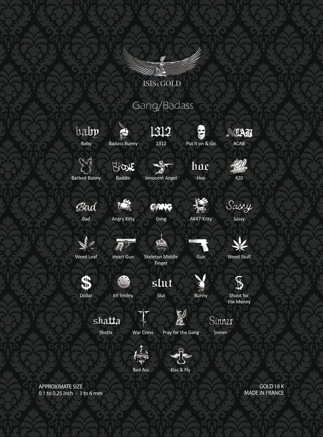 GANG/BADASS COLLECTION TOOTH GEMS : WHITE GOLD