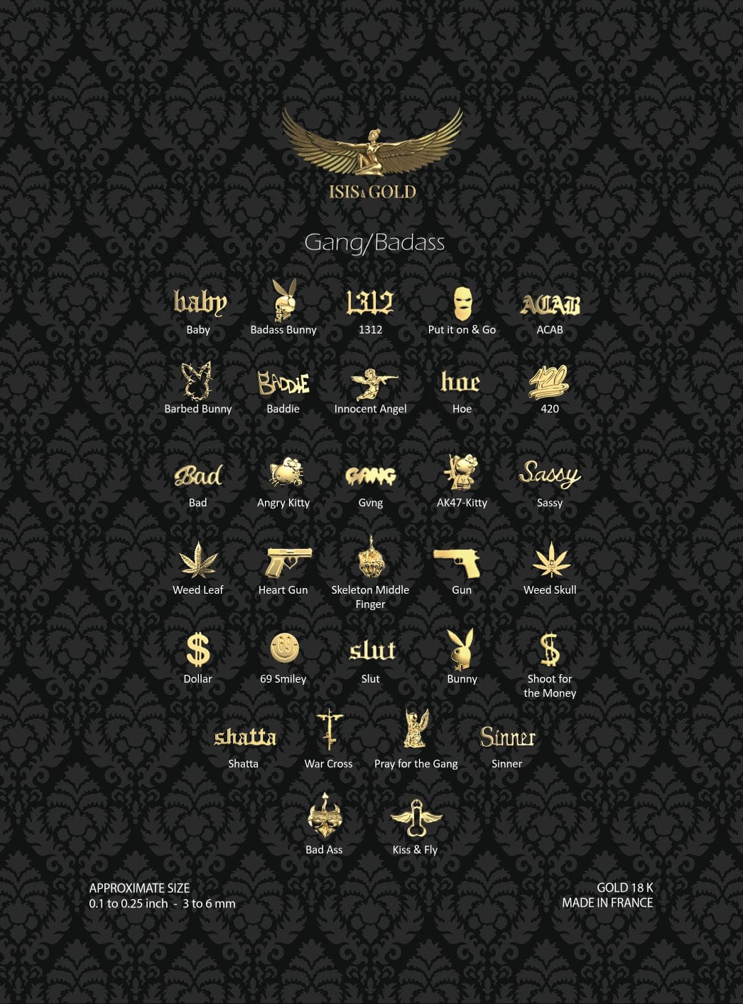 GANG/BADASS COLLECTION TOOTH GEMS : YELLOW GOLD