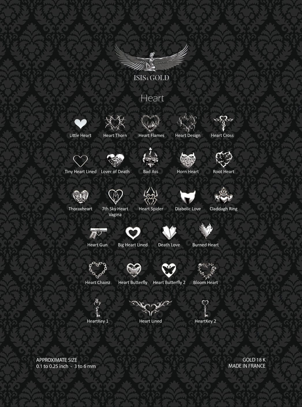 HEART COLLECTION TOOTH GEMS : WHITE GOLD