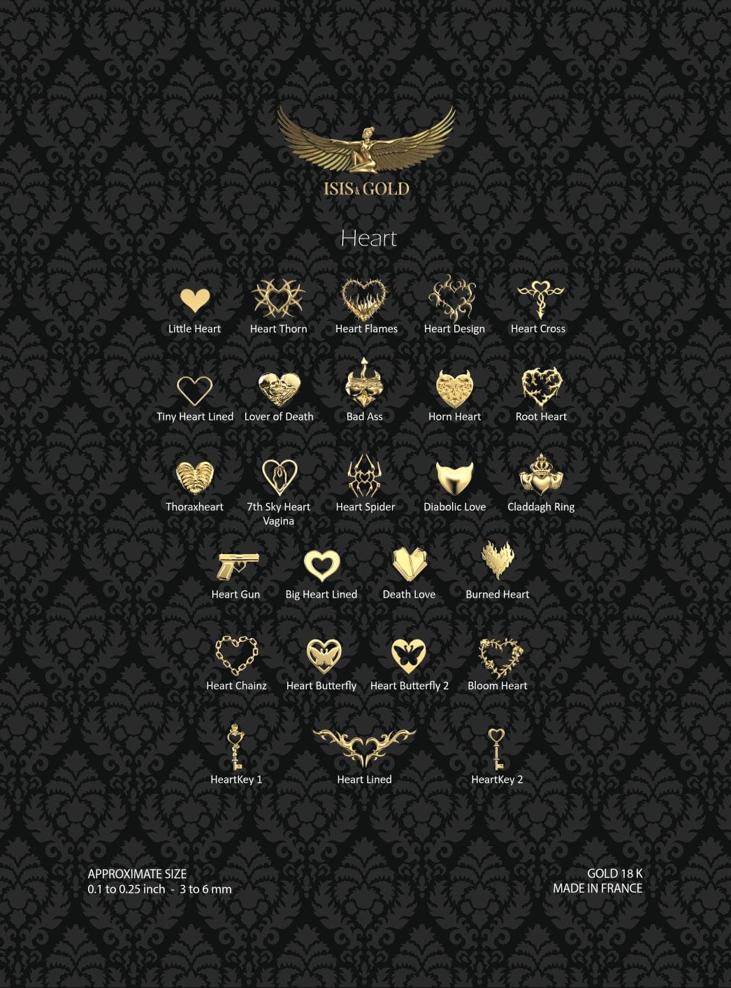 HEART COLLECTION TOOTH GEMS : YELLOW GOLD