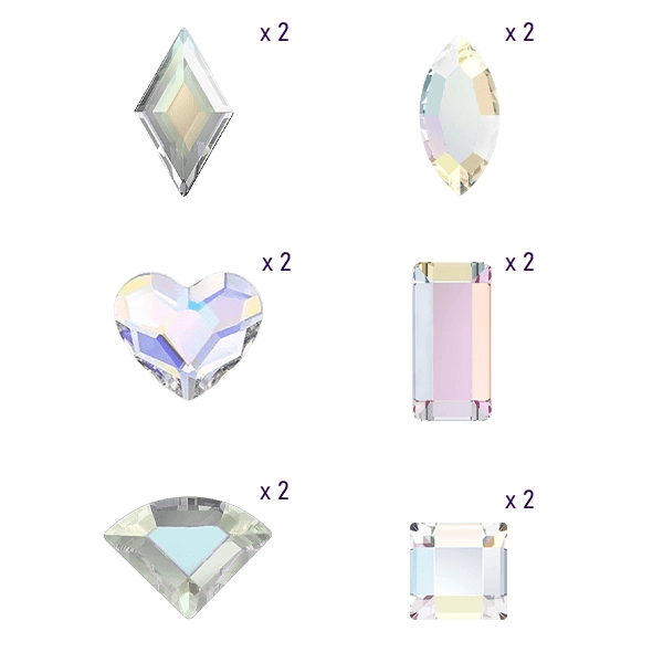 Aurore Borealis tooth gems pack, tooth gem ideas AB and quantities