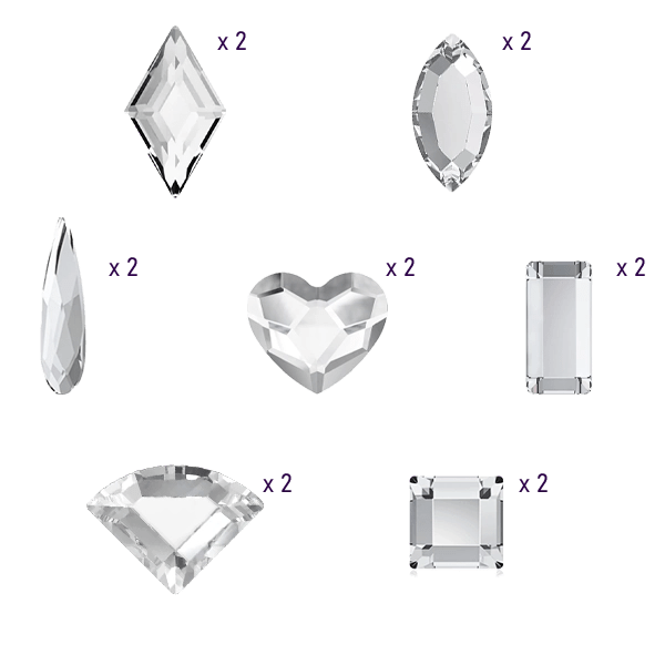 Crystals tooth gems pack, tooth gem ideas crystal color and quantities