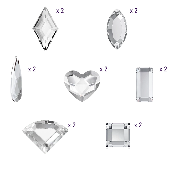 Crystals tooth gems pack, tooth gem ideas crystal color and quantities