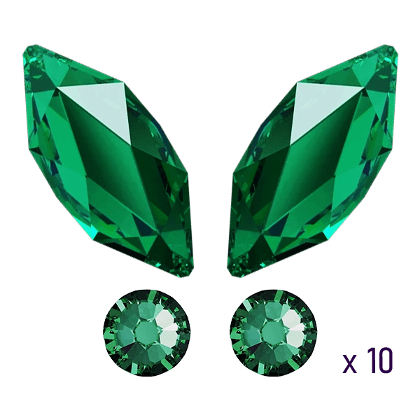 Green butterfly tooth gems pack, tooth gem ideas in green