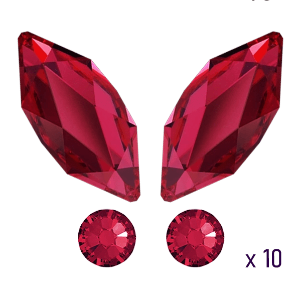 Red butterfly tooth gems pack, tooth gem ideas in red