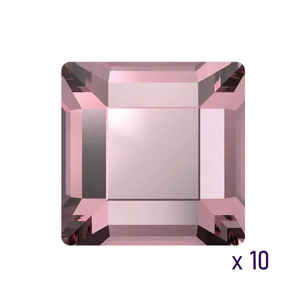 Swarovski Square Light Rose Tooth gems