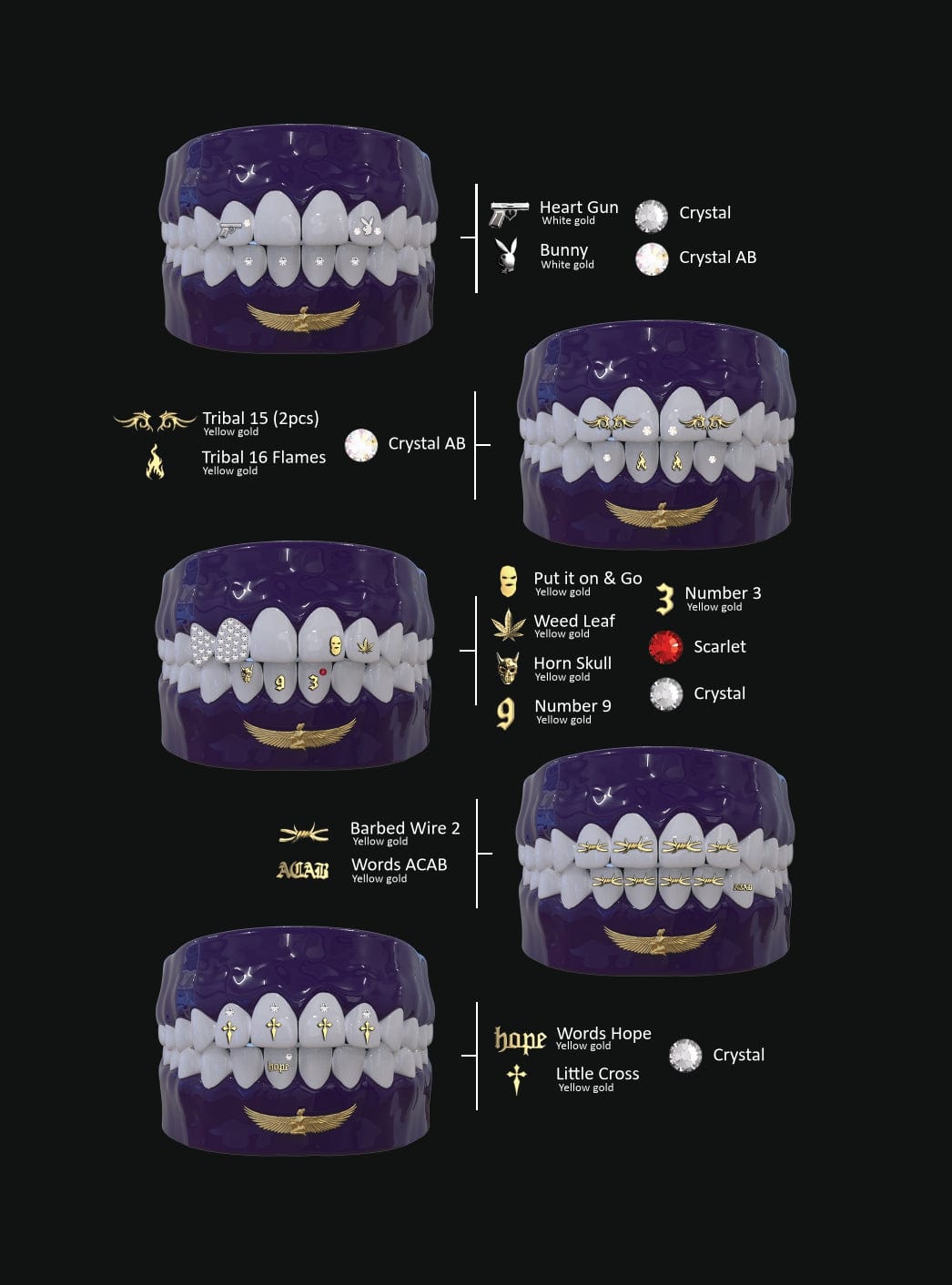 TOOTH GEMS & 18K JEWELRY: BEST LOOKS