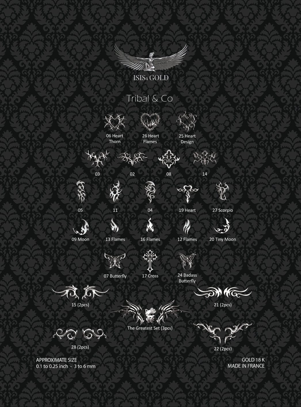 TRIBAL & CO COLLECTION TOOTH GEMS : WHITE GOLD