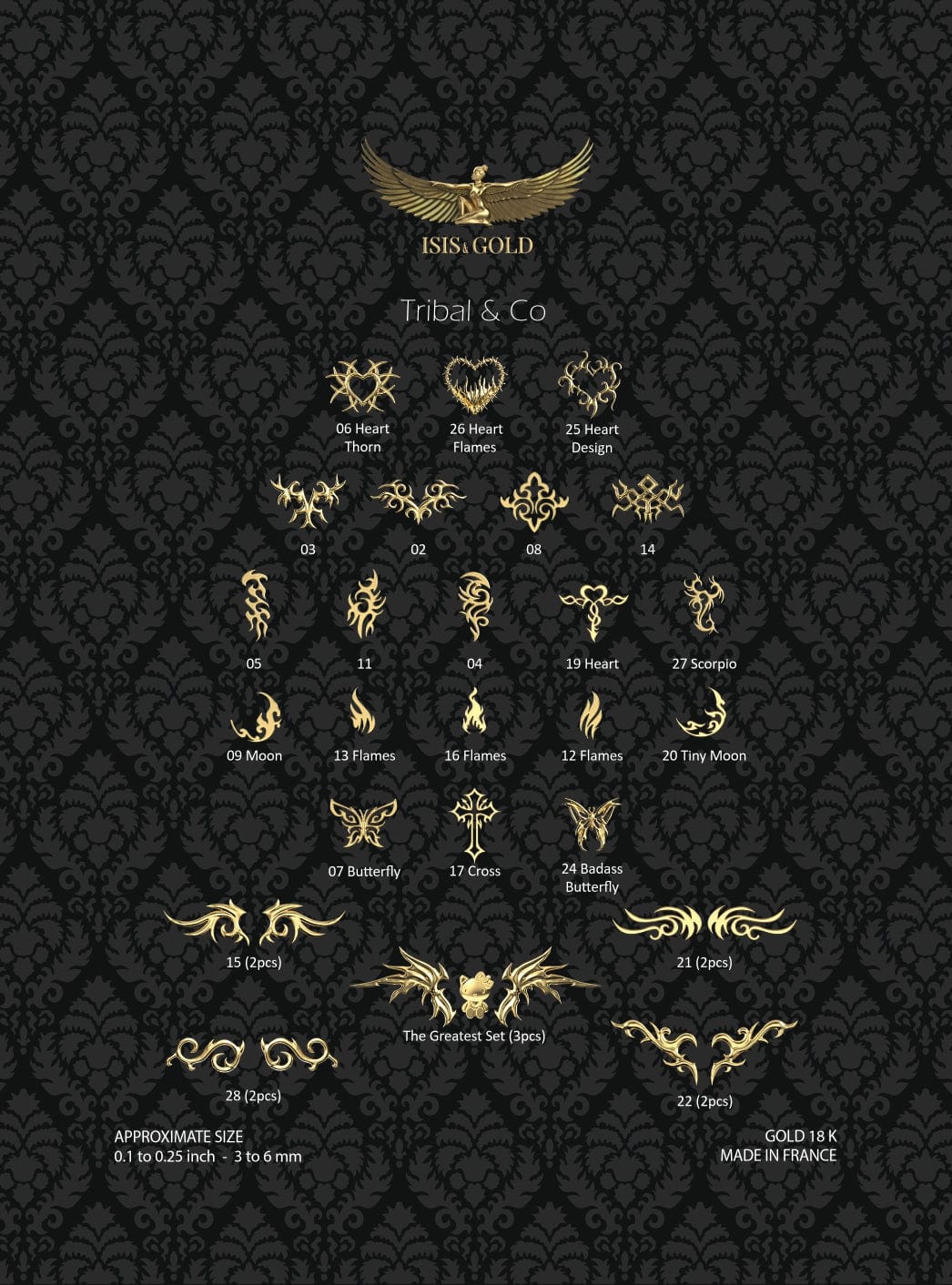 TRIBAL & CO COLLECTION TOOTH GEMS : YELLOW GOLD