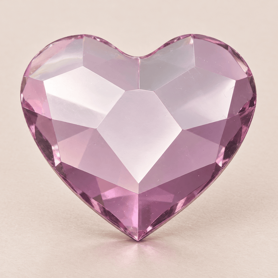Tooth gems Swarovski Corazón Cristal rosa antiguo — vista muy ampliada