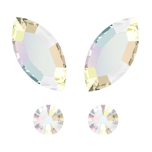Mariposa tooth gems Aurora Boreal Swarovski