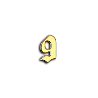 Cijfer 9 tandjuweel - Geelgoud
