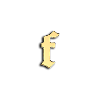 F 이니셜 크리스탈 투스젬 치아 주얼리 - 옐로우 골드