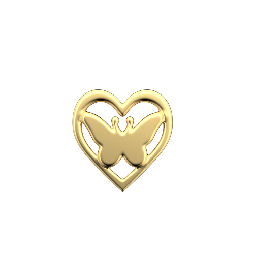 Bijoux dentaire Isis&gold Or jaune / Yellow gold Heart Butterfly 1 tooth gems