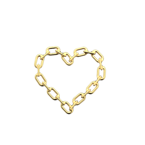 Bijoux dentaire Isis&gold Or jaune / Yellow gold Heart chainz tooth gems