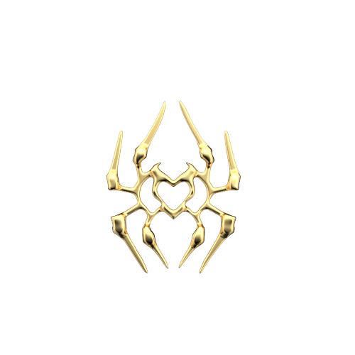 Heart Spider Gold Tooth gems, 18 ct teeth jewelry