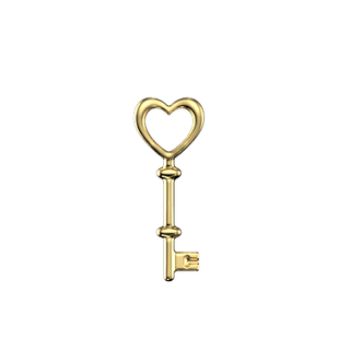 Heartkey 2 teeth jewelry - Yellow gold