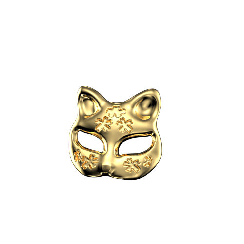 Bijoux dentaire Isis&gold Or jaune / Yellow gold Kitsune Mask tooth gems