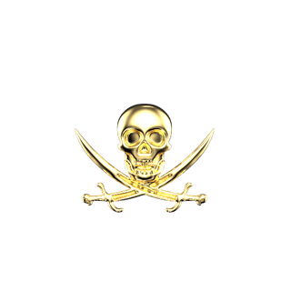 Crâne Pirate bijou dentaire - Or jaune