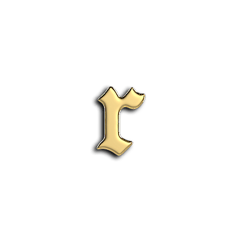 Bijoux dentaire Isis&gold Or jaune / Yellow gold R alphabet letters tooth gems
