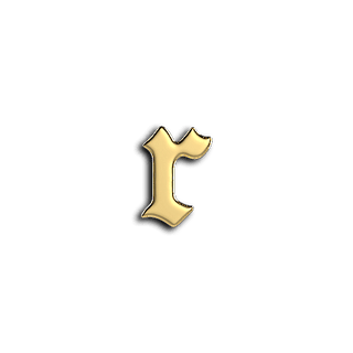 R Alphabet Buchstaben Zahnschmuck - Gelbgold