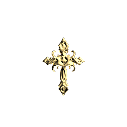 Bijoux dentaire Isis&gold Or jaune / Yellow gold Royal Cross tooth gems