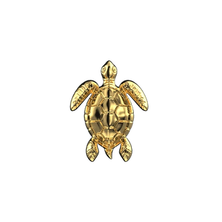 Sea turtle teeth jewelry - Yellow gold