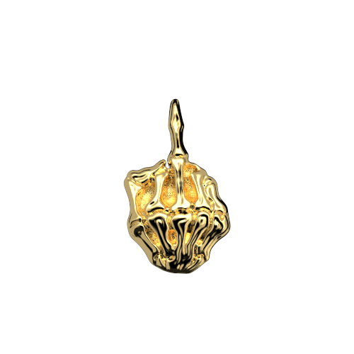 Bijoux dentaire Isis&gold Or jaune / Yellow gold Skeleton middle finger tooth gems