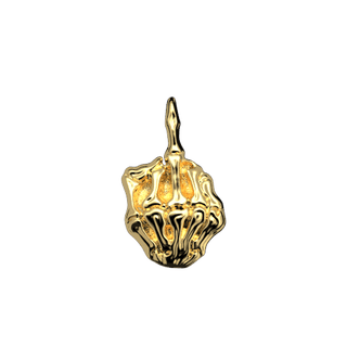 Skeleton middle finger teeth jewelry - Yellow gold