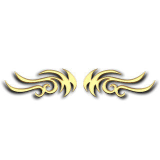 Tribal 21 Zahnschmuck (2 Stk.) - Gelbgold