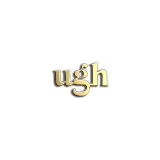 Ugh full word teeth jewelry - Yellow gold