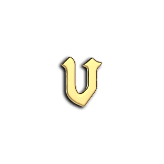 V alphabet letters teeth jewelry - Yellow gold