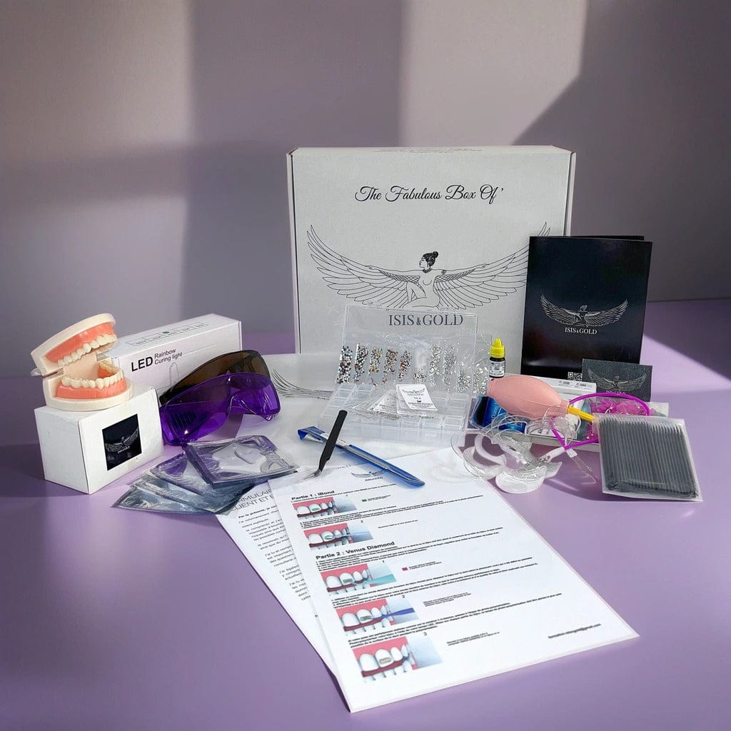 Kit profesional para la instalación de gemas dentales y cristales