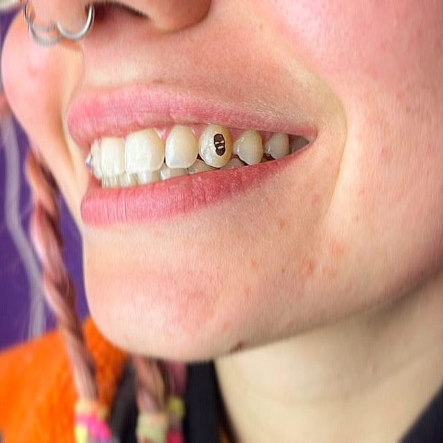Tooth gems, gold balaclava teeth jewelry