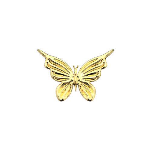 Stripe Butterfly Gold Tooth gems, 18 ct teeth jewelry,
