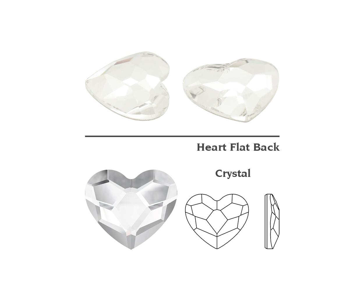 Swarovski Heart Crystal tooth gems