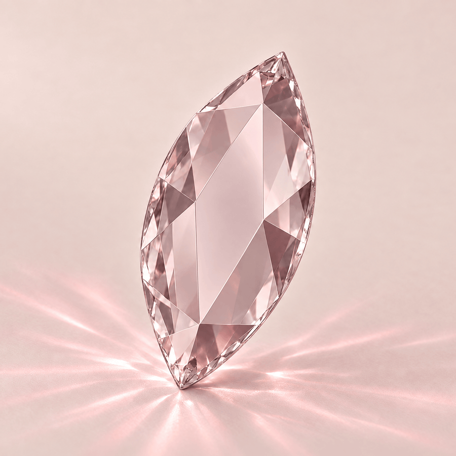 Swarovski Marquise Vintage Rose Tooth gems — shown greatly enlarged