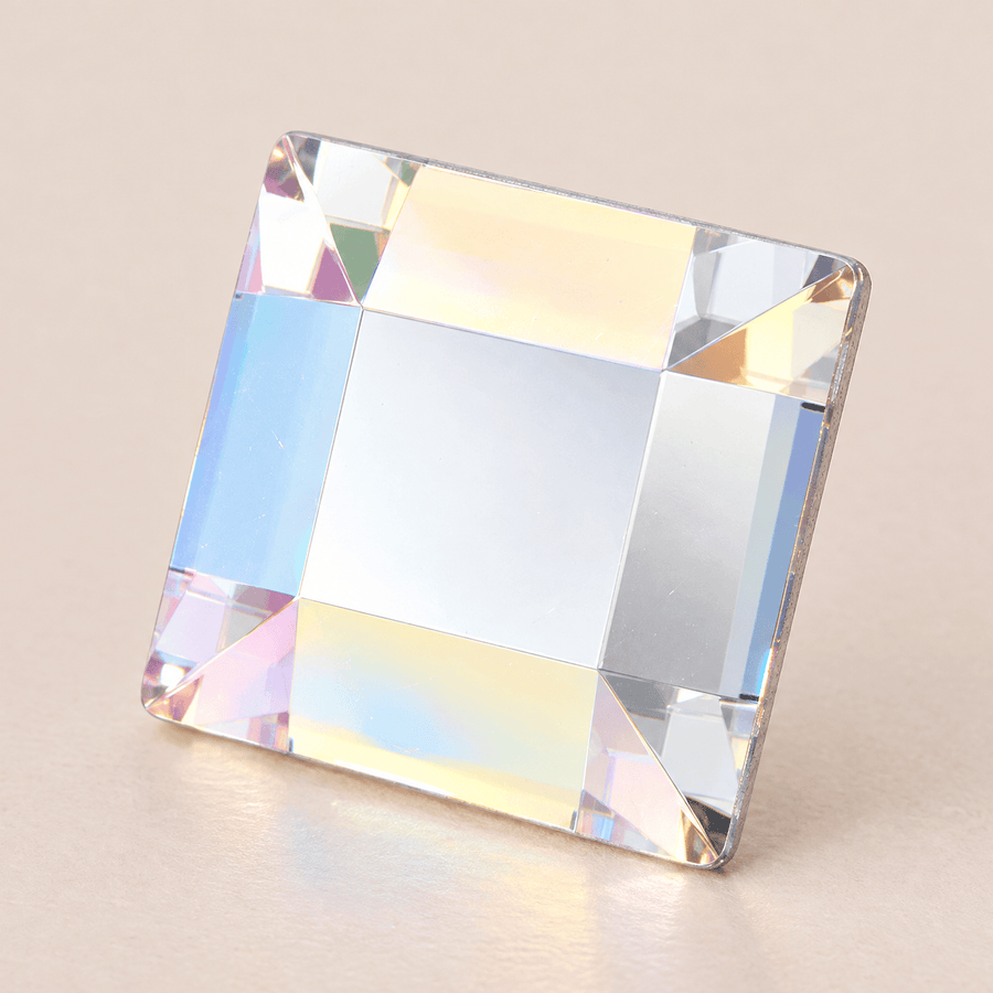 Swarovski Square Crystal AB Tooth gems — shown greatly enlarged