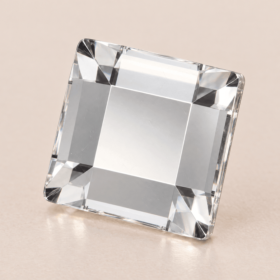 Swarovski Square Crystal Tooth gems — shown greatly enlarged
