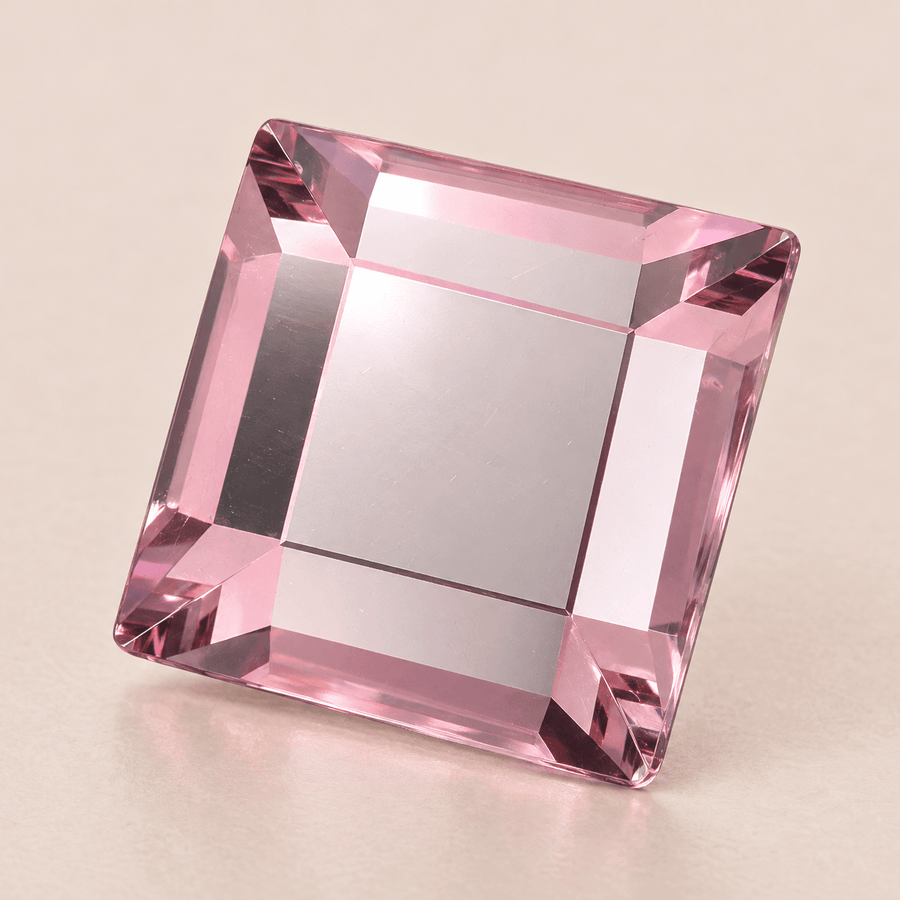 Swarovski Square Light Rose Tooth gems — shown greatly enlarged